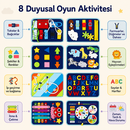 Minoş Keşif Kutusu | 30+ Aktiviteli Ekransız Beceri & Gelişim Panosu