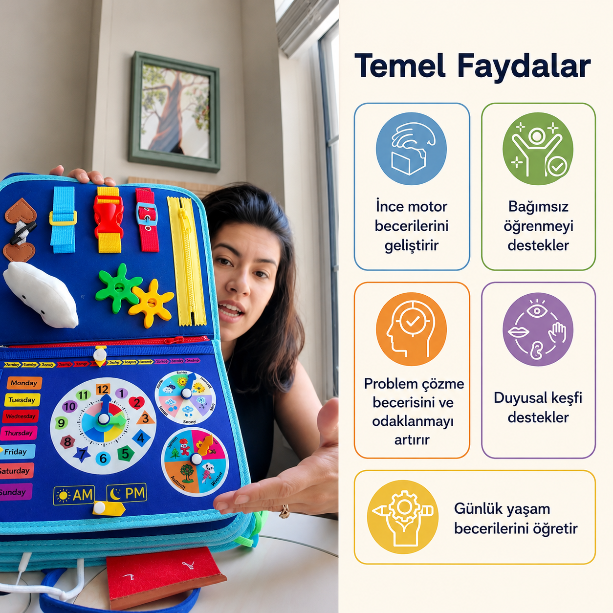 Minoş Keşif Kutusu | 30+ Aktiviteli Ekransız Beceri & Gelişim Panosu