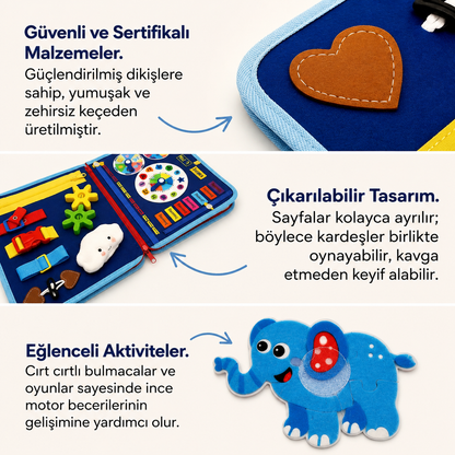 Minoş Keşif Kutusu | 30+ Aktiviteli Ekransız Beceri & Gelişim Panosu